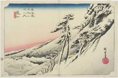 Klares Wetter nach Schnee, Kameyama, yukibare, ca. 1833 von Utagawa Hiroshige