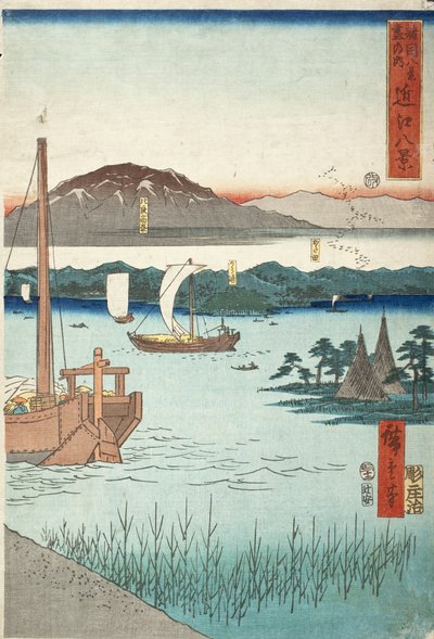 Acht Ansichten von Ōmi von Utagawa Hiroshige