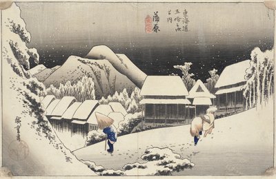 Abendschnee in Kanbara von Utagawa Hiroshige