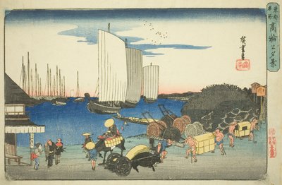 Abendansicht von Takanawa, aus der Serie "Berühmte Orte in der östlichen Hauptstadt" von Utagawa Hiroshige