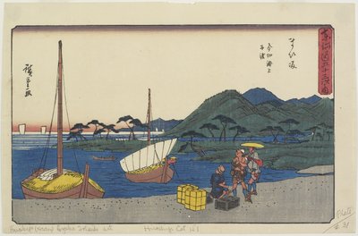 Fährhafen am Imagiri-Strand, Maisaka, 1841-1842 von Utagawa Hiroshige