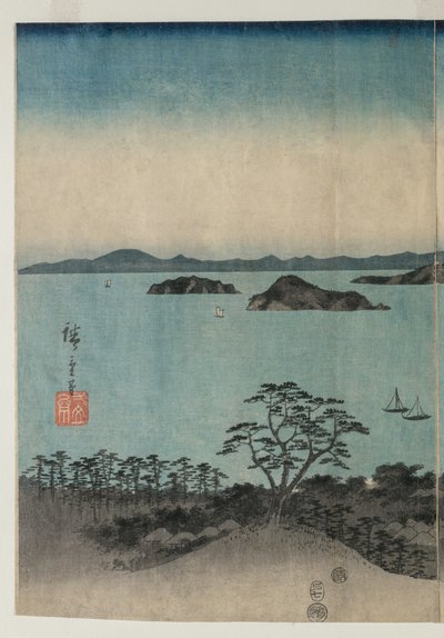 Vollmond über Kanazawa, Musashi von Utagawa Hiroshige