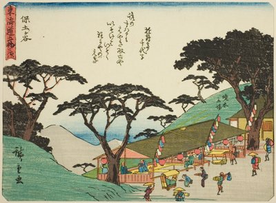 Hodogaya, aus der Serie "Dreiundfünfzig Stationen des Tokaido," auch bekannt als der Tokaido mit Gedicht von Utagawa Hiroshige