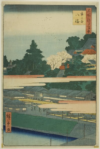 Ichigaya Hachiman-Schrein (Ichigaya Hachiman), aus der Serie "Hundert berühmte Ansichten von Edo (Meisho Edo hyakkei)" von Utagawa Hiroshige