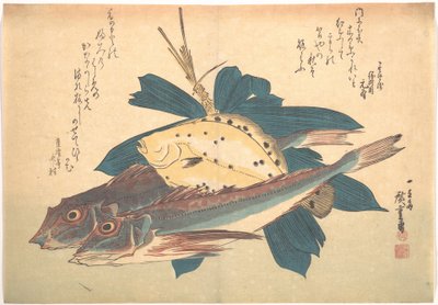 Kanagashira und Karei Fisch, aus der Serie Uozukushi (Jede Fischart) von Utagawa Hiroshige