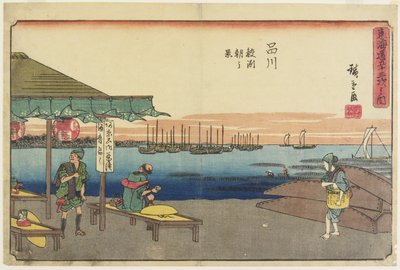 Morgenszene in Samezu, Shinagawa, 1841-1842 von Utagawa Hiroshige