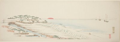 Morgenschnee in Susaki, aus der Serie "Dreizehn Ansichten der Umgebung von Edo" von Utagawa Hiroshige