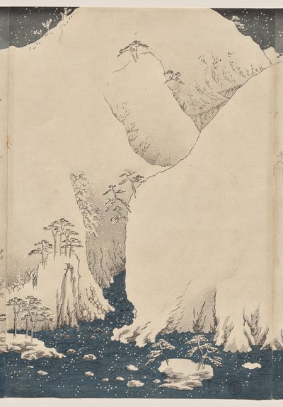 Berg und Fluss auf der Kiso-Straße von Utagawa Hiroshige