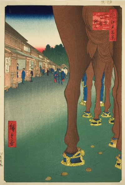 Naito Shinjuku in Yotsuya (Yotsuya Naito Shinjuku), aus der Serie "Hundert berühmte Ansichten von Edo (Meisho Edo hyakkei)" von Utagawa Hiroshige