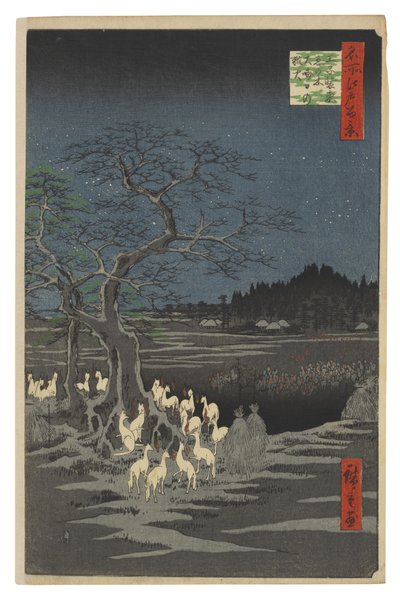 Silvester-Fuchsfeuer am Wechselbaum, Ōji von Utagawa Hiroshige