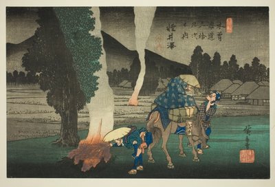 Nr. 19: Karuizawa, aus der Serie "Neunundsechzig Stationen des Kisokaido (Kisokaido rokujukyu tsugi no uchi)" von Utagawa Hiroshige