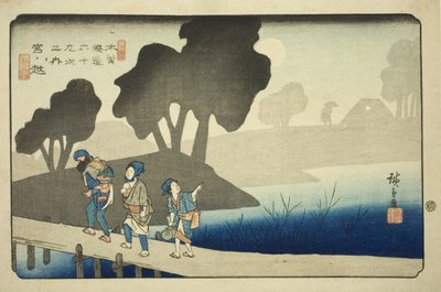 Nr. 37: Miyanokoshi, aus der Serie "Neunundsechzig Stationen des Kisokaido (Kisokaido rokujukyu tsugi no uchi)" von Utagawa Hiroshige