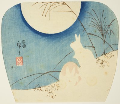 Kaninchen im Mondlicht von Utagawa Hiroshige