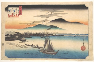 Rückkehr der Gänse bei Katada von Utagawa Hiroshige