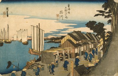 Shinagawa: Abreise eines Daimyo aus der Serie 53 Stationen des Tokaido, 1831-4 von Utagawa Hiroshige