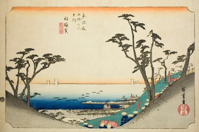 Shirasuka: Blick auf den Shiomi-Hang, aus der Serie "Dreiundfünfzig Stationen des Tokaido" von Utagawa Hiroshige