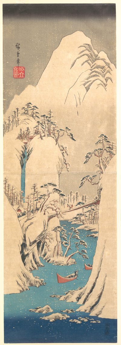 Verschneite Schlucht von Utagawa Hiroshige