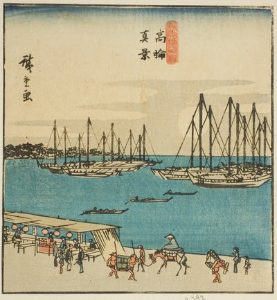 Wahre Ansicht von Takanawa (Takanawa shinkei), Abschnitt eines Blattes aus der Serie "Berühmte Orte in der östlichen Hauptstadt (Toto meisho)" von Utagawa Hiroshige