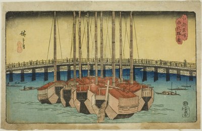 Ansicht der Eitai-Brücke, aus der Serie Berühmte Orte in Edo von Utagawa Hiroshige