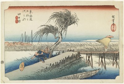 Yokkaichi – Mie Fluss, ca. 1833 von Utagawa Hiroshige