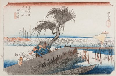 Yokkaichi, Tafel 44 aus der Serie: Dreiundfünfzig Stationen der Tokaido-Straße / Tokaido gojusan tsugi no uchi von Utagawa Hiroshige