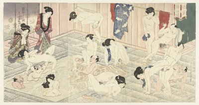 Badehaus in Hakone von Utagawa Kunisada (I)