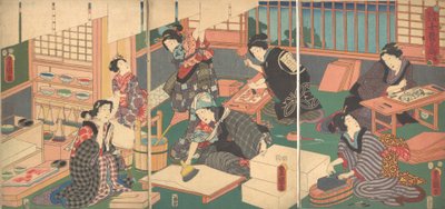 Handwerker, aus der Serie Eine zeitgemäße Parodie der vier Klassen, 19. Jahrhundert von Utagawa Kunisada