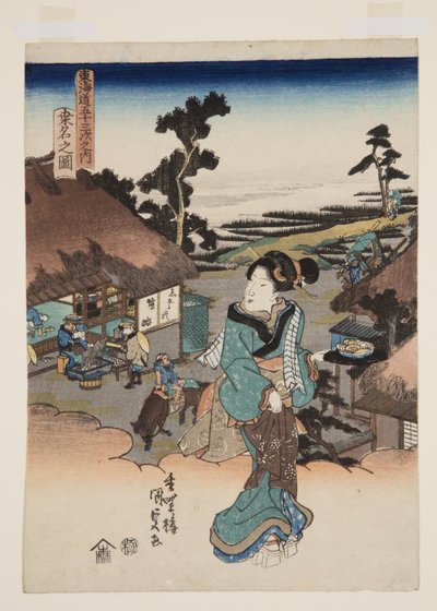 Blick auf Kuwana von Utagawa Kunisada