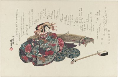 Kurtisane mit Koto von Utagawa Kuniyoshi