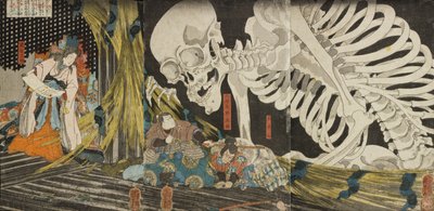 Im zerstörten Palast von Sōma versammelt Masakados Tochter Takiyasha mithilfe von Zauberei Verbündete von Utagawa Kuniyoshi