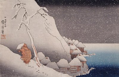 Schnee auf Tsukahara, Sado-Insel, 1271 von Utagawa Kuniyoshi
