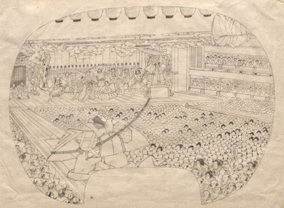 Innenraum des Kabuki-Theaters von Utagawa Sadahide