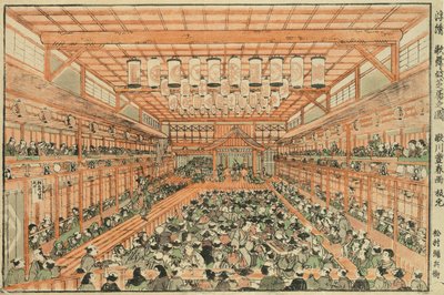 Perspektivisches Bild eines Kabuki-Theaters von Utagawa Toyoharu
