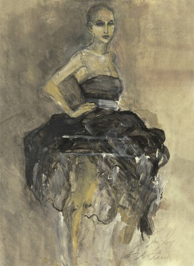 Elegante Frau in Schwarz von Ute Rathmann