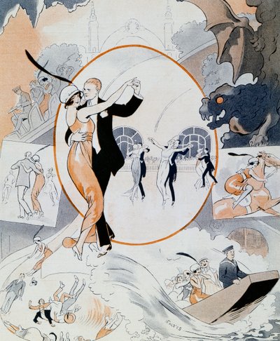 Tanzszene, aus dem Magazin La Vie Parisienne, Frankreich von Vald