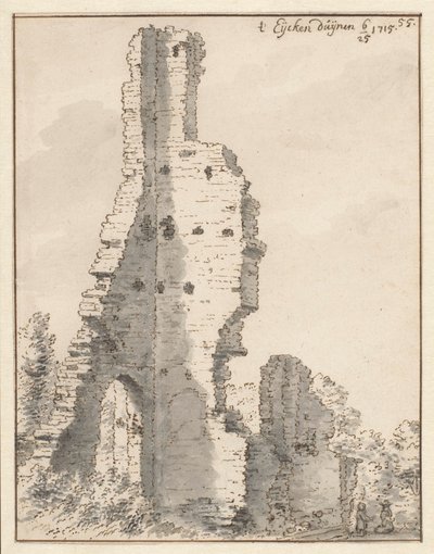 Die Ruine der Kirche von Eik en Duinen bei Den Haag von Valentijn Klotz (attributed to)