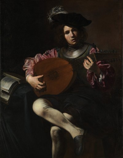 Lautenspieler, um 1625-26 von Valentin de Boulogne