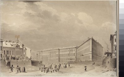 Sankt Petersburg. Das Generalstabsgebäude am Moika-Ufer, von Vasily Semyonovich Sadovnikov (1800-1879) von Vasili Semenovich Sadovnikov