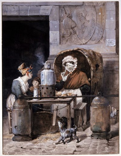 Kaffeehändler auf der Straße - von Adam, um 1850 von Victor Adam