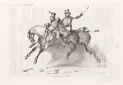 Karikatur der Infanterie zu Pferd von Victor Adam