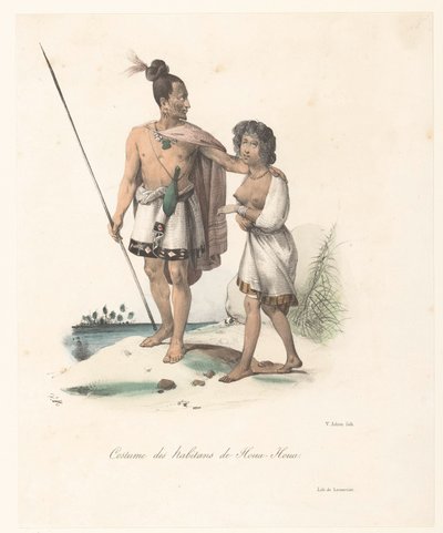 Kleidung der Einwohner von Houa-Houa (Neuseeland) von Victor Adam