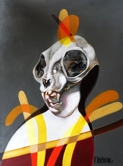 Abstrakte Schädelfigur von Victor Tkachenko