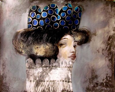 Frau mit blauer Krone von Victor Tkachenko