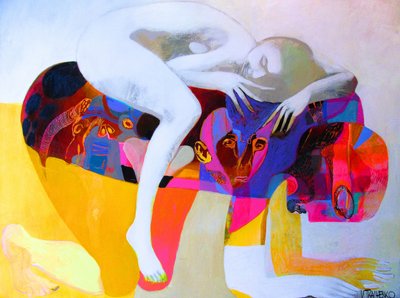 Nachdenkliche abstrakte Figuren von Victor Tkachenko
