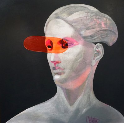 Futuristisches Visier-Porträt von Victor Tkachenko