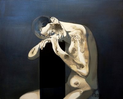 Nackte Figur beim Nachdenken von Victor Tkachenko