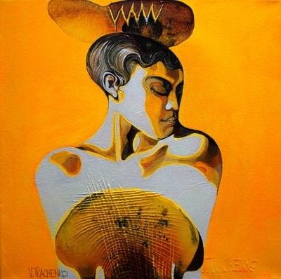 Nachdenklicher orangefarbener Mann von Victor Tkachenko