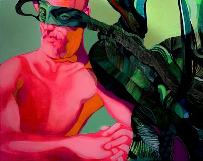 Surrealer grüner Maskenmann von Victor Tkachenko