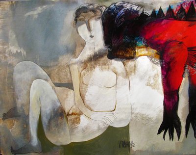 Frau und Roter Dämon von Victor Tkachenko