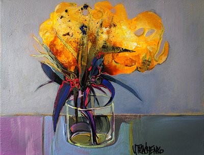 Gelbes Blumenstillleben von Victor Tkachenko